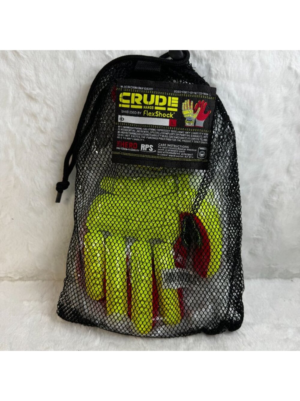 Crude Hands "Impact Gloves" Shielded by FlexShock L - The HERO Protection NEW
